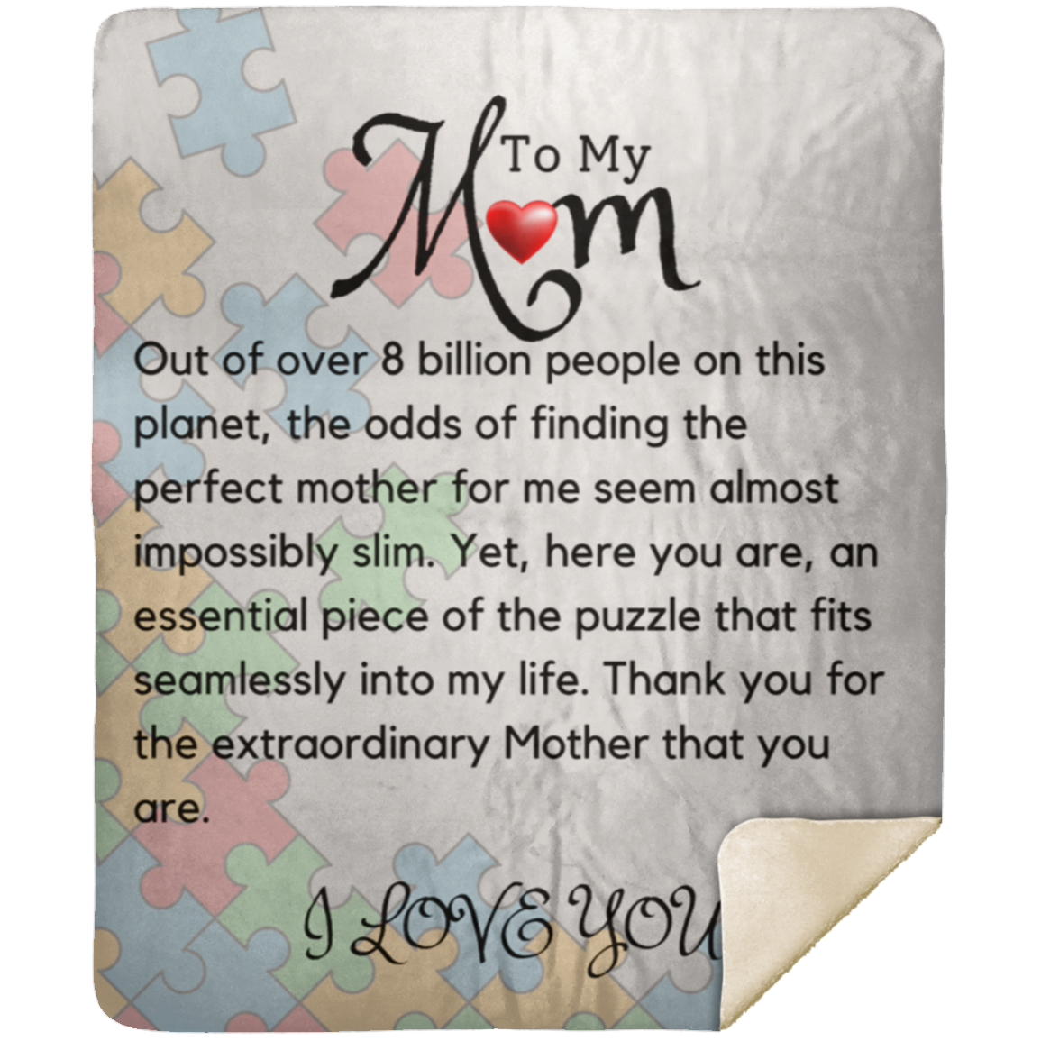 To My Mom Scattered Puzzle Blanket