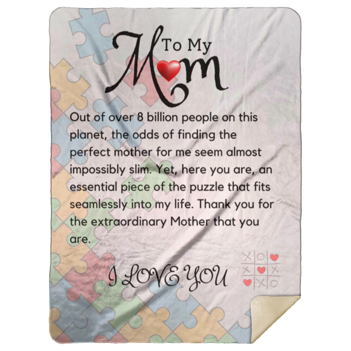 To My Mom Scattered Puzzle Blanket