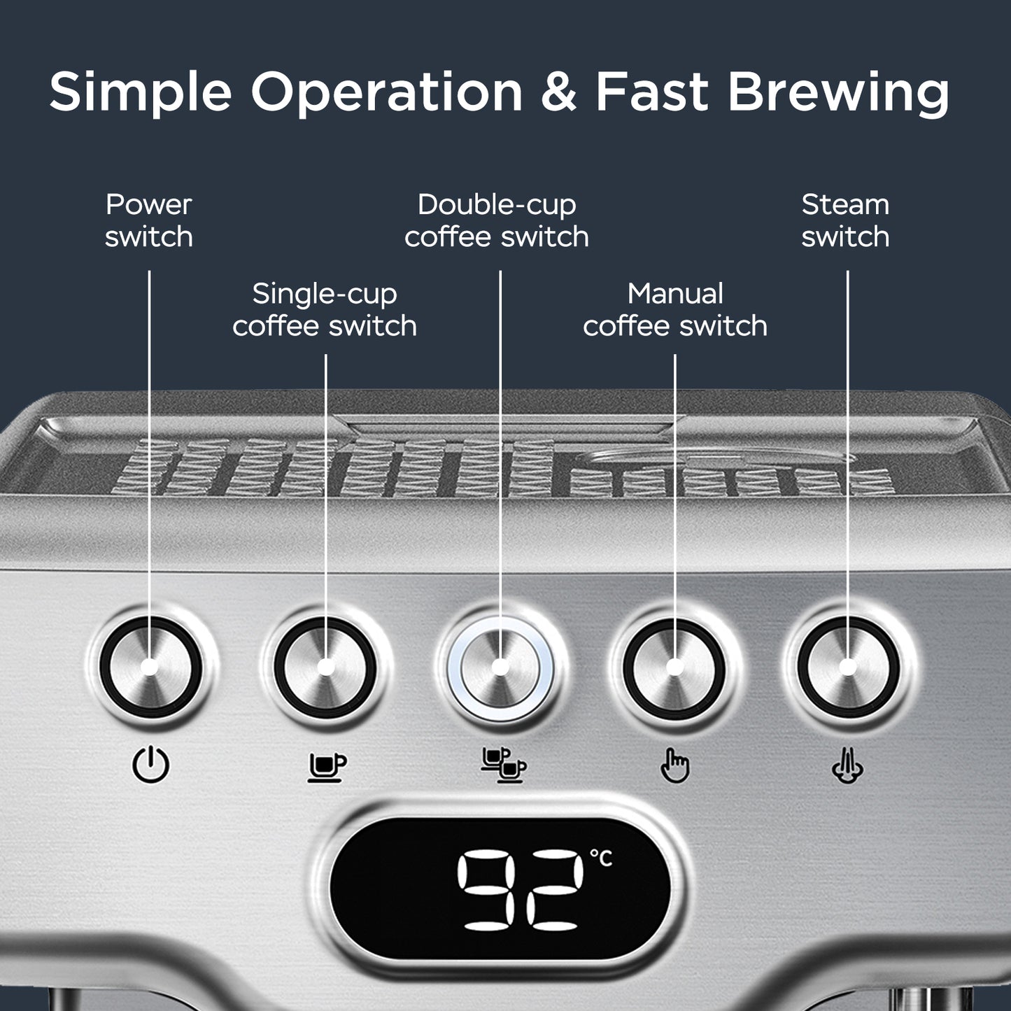 Espresso Machine - 20 Bar Espresso Machine With Milk Frothed For Latte, Cappuccino, Macchiato For Home