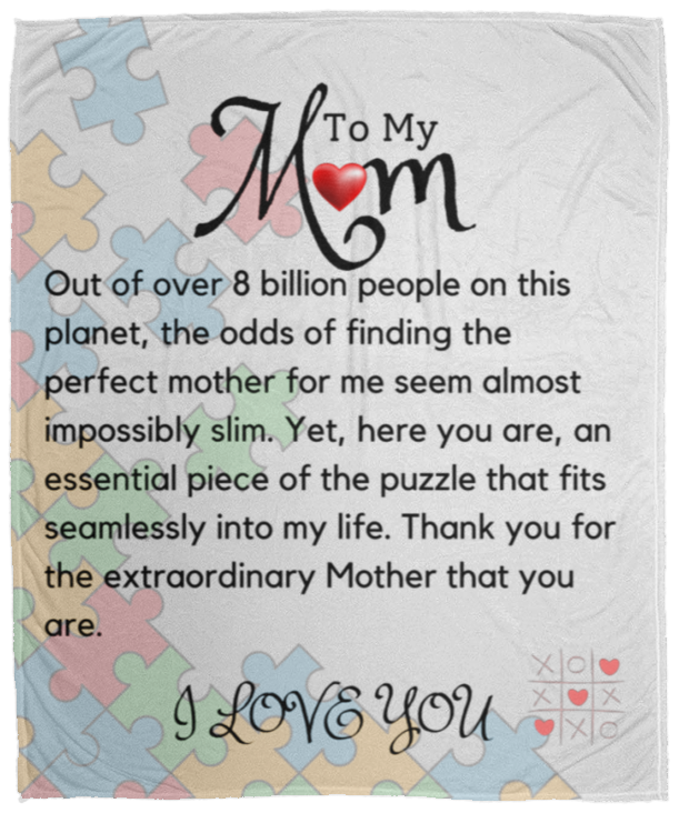 To My Mom Scattered Puzzle Blanket