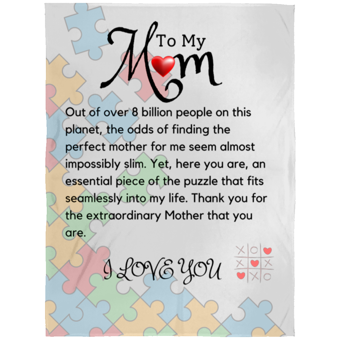 To My Mom Scattered Puzzle Blanket