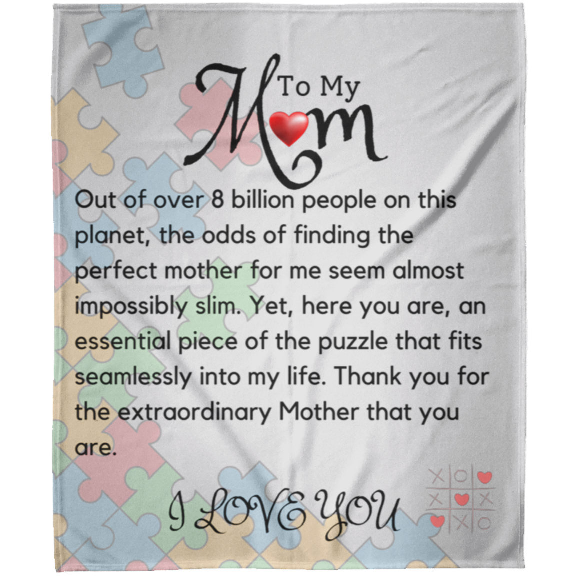 To My Mom Scattered Puzzle Blanket